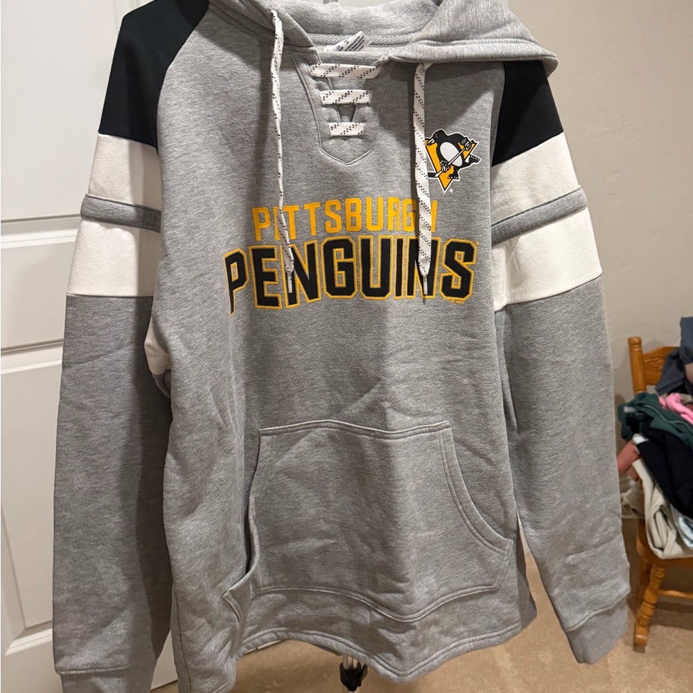 Champion Gray and Black Pittsburgh Penguins Sweater